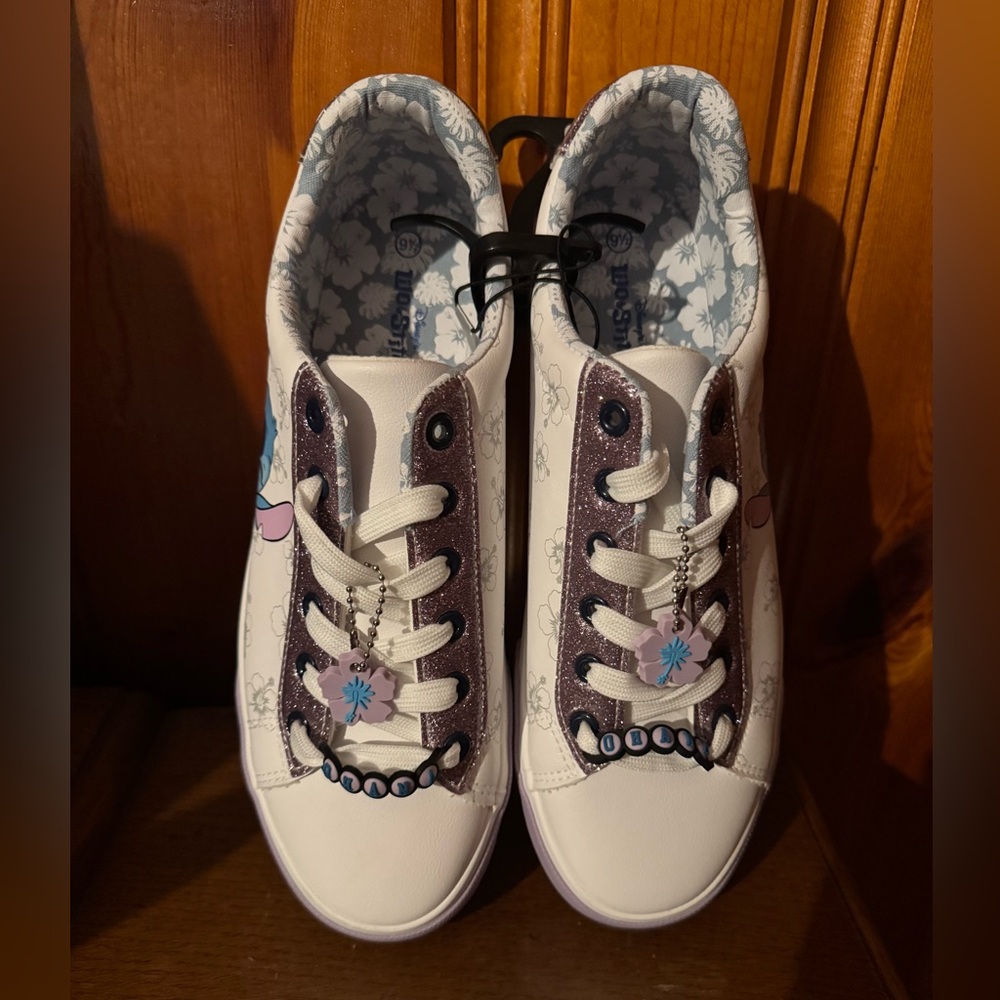 Stitch White And Purple Sneakers Women’s Size 9 1/2